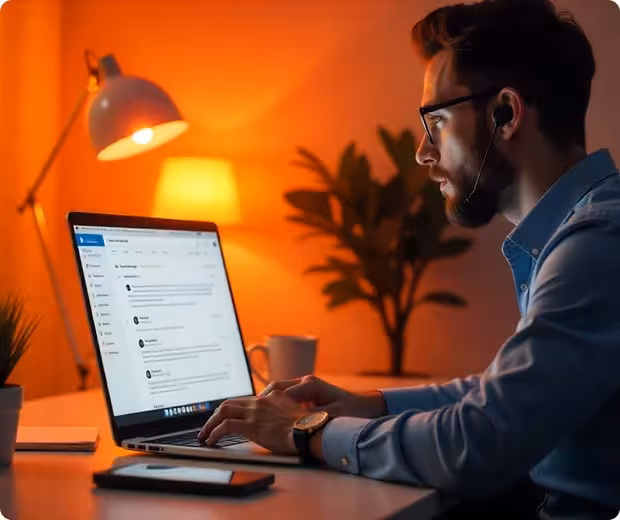 Person working on laptop